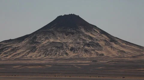 Ancient volcano in the Black Desert, Egypt Stock Footage 35129748