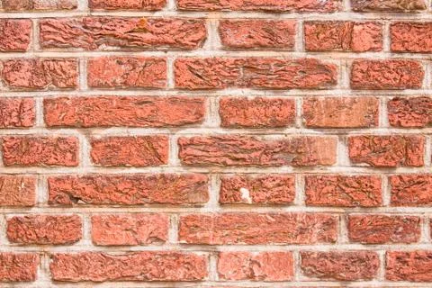 ..Ancient wall built from red bricks Stock Photos