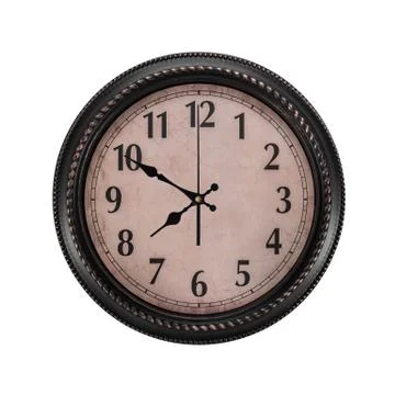 Ancient wall clock on a white background. Stock Photos