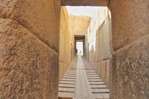 Ancient wall with corridor in Cairo Stock Photos