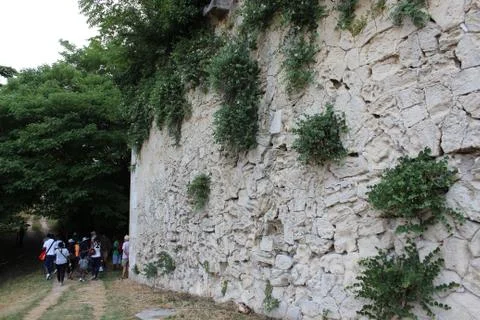 Ancient wall with a crowd in a distant Stock Photos