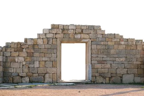 Ancient wall with door Stock Photos