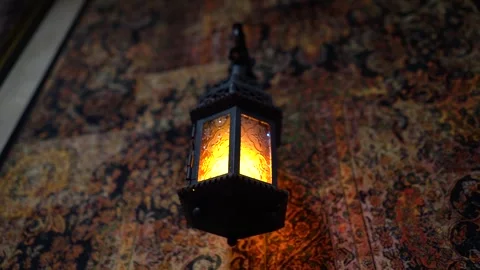 Ancient Wall Lamp light Stock Footage 240393130