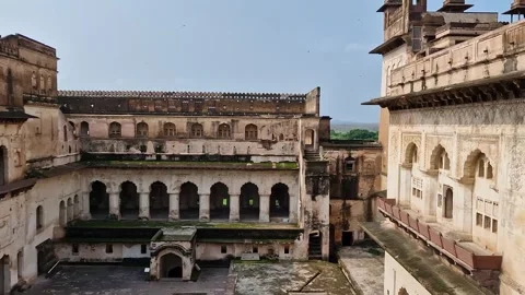 Ancient wall in the outer area with Indo-Islamic architecture under the sky. Stock Footage 280639439