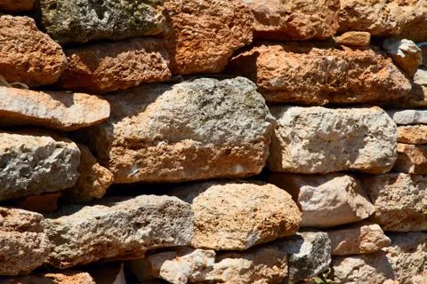 Ancient walls in the ground. Stock Photos
