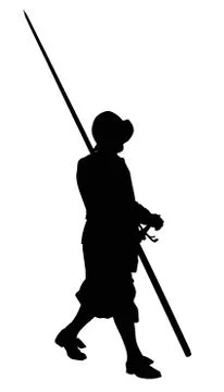 Ancient warrior marching with spear Stock Illustration