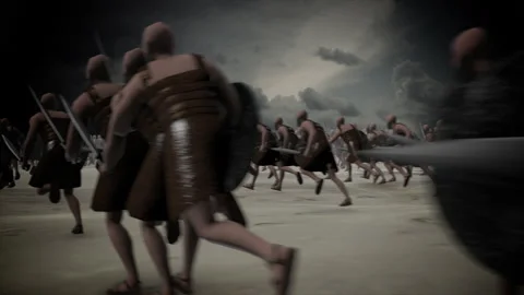 Ancient Warriors Army in a Battlefield Stock Footage 172274660