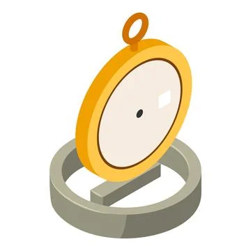 Ancient watch icon isometric vector. Old golden watch without dial on minus sign Illustrazione stock