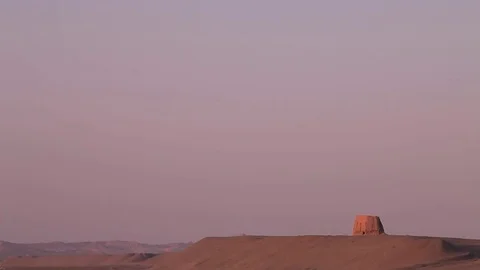 Ancient watchtower in Desert Stock Footage 77095624