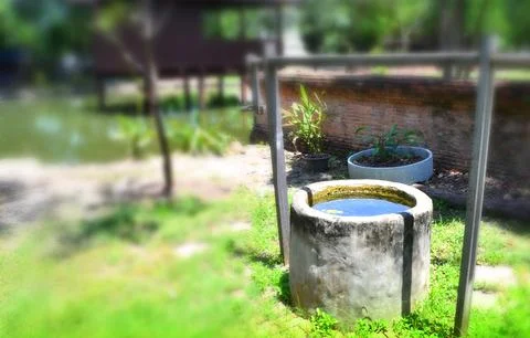 Ancient water storage for a long time. Stock Photos
