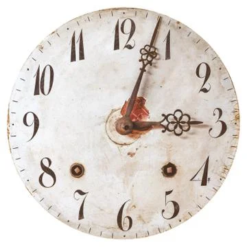 Ancient weathered clock face with cracks Stock Photos