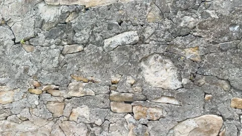 Ancient Weathered Limestone Wall with Rustic Texture in Cassis France Stock Footage 334921507