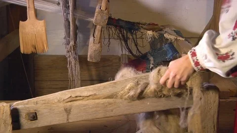 Ancient Weaving Tools Stock Footage 72435137