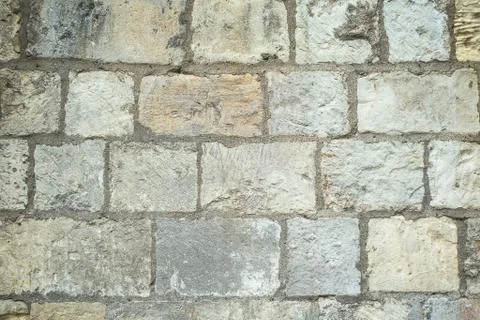 Ancient white brick block background and texture Stock Photos