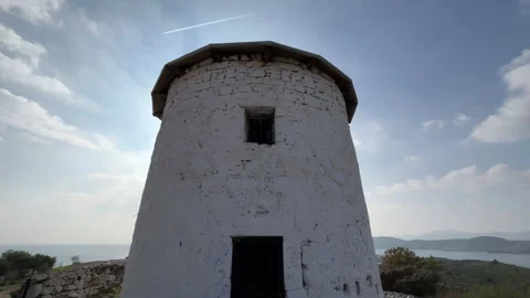 Ancient Windmill Gumbet Bodrum Stock Footage 241933060