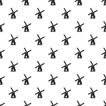 Ancient windmill pattern vector Stock Illustration