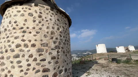 Ancient Windmills Gumbet Bodrum Stock Footage 241747157