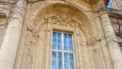 Ancient window of budapest castle. Stock Footage 252539476