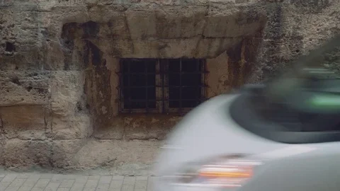 Ancient window of old building on Palma Stock Footage 83773038