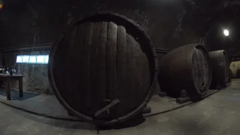 Ancient wine cellars. sparkling wine Stock Footage 91326845