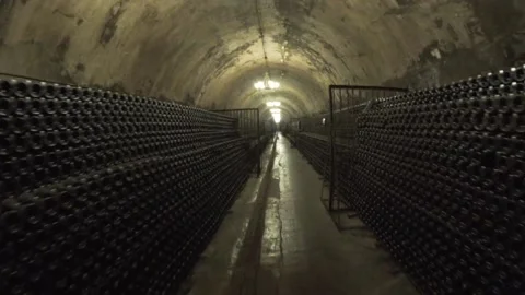 Ancient wine cellars. sparkling wine 스톡 동영상 91326959