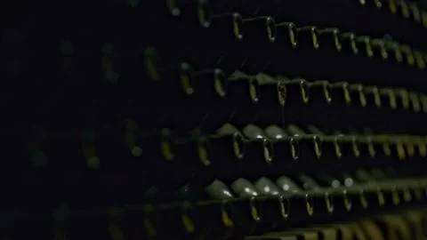 Ancient winery cellar with rows of luxury wines in bottles Vídeo Stock 157236857