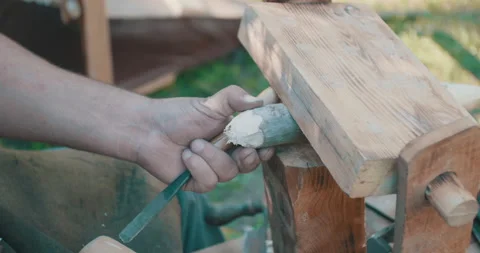 Ancient Wood Carpentry Technique Stock Footage 163157221