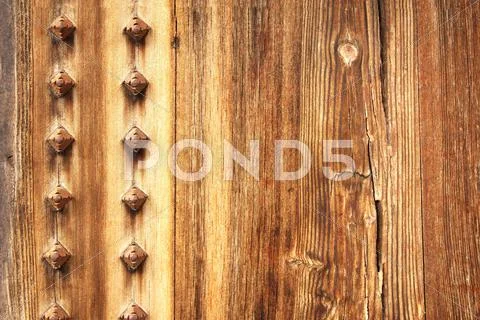Ancient wood with rivets Stock Illustration