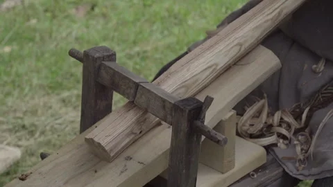 Ancient Wood Work Craft Stock Footage 245754285