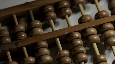 Ancient wooden abacus Stock Footage 75773573