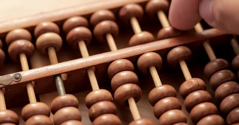 Ancient wooden abacus Stock Footage 79525883
