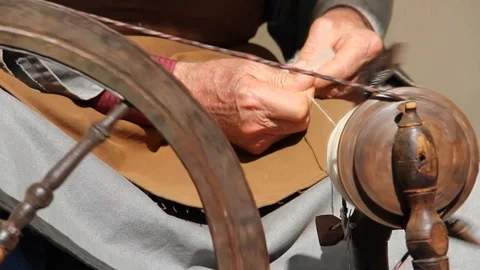 Ancient works. wool processing 스톡 동영상 126091530