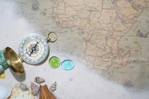 Ancient World Map background texture travel and journey Stock Photos