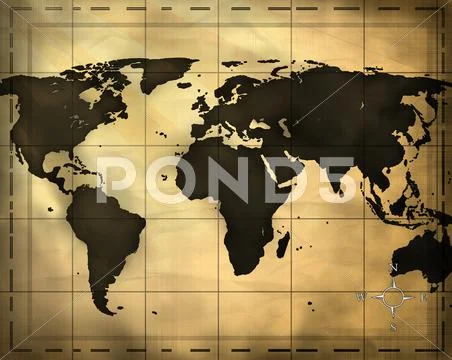 Ancient world map Stock Illustration