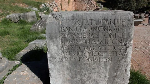 Ancient Writing on Slab Stock Footage 36109671