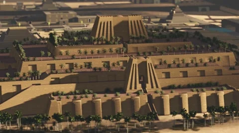 Ancient Ziggurat Temple Stock Footage 53852717