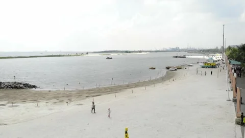 ANCOL BEACH AT NEW NORMAL PHASE Video stock 154761521