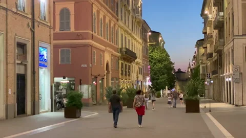 Ancona, Italy, view of Corso Giuseppe Garibaldi main street at sunset Stock Footage 201782491