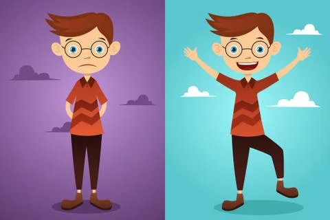 Before and after: attitude Stock Illustration