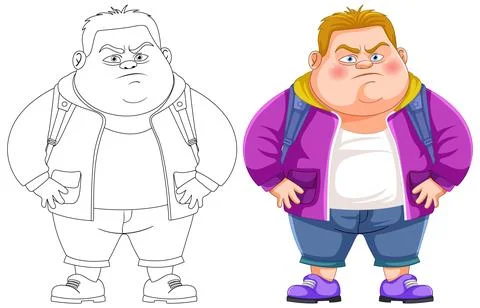 Before and After Character Transformation Illustrazione stock