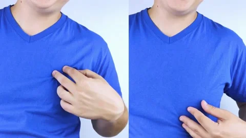 Before and after chest pain. Conceptual shot of a heart attack. On one half, the Stock Footage 161141237