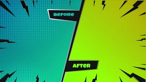 Before and after comparison screen with split screen graphic and copy space 動画素材 346724630