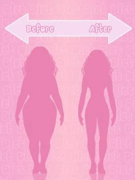 Before and after diet Stock Illustration