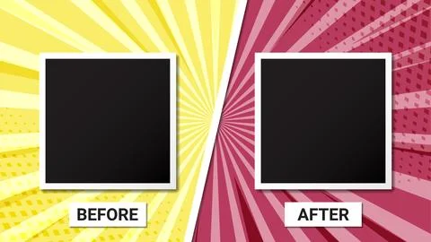 Before and after frame thumbnail in two different color background Stock Illustration