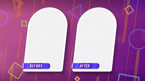 Before and after frame vector banner template Illustrazione stock