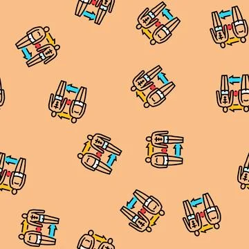 Before and after muscle transformation vector seamless pattern Illustrazione stock