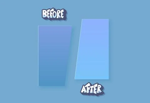 Before and after template background. Comparison concept. Progress screen. Fl Stock Illustration
