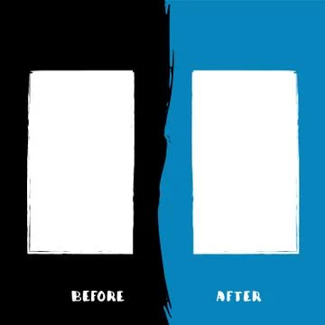 Before and After template. Comparison card with copy space. Vector illustarti Stock Illustration