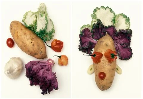 Before and after, vegetables Stock Photos