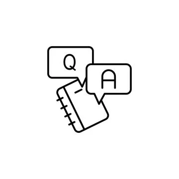 And answer book help education icon. Simple line, outline vector of e-learning Stock Illustration